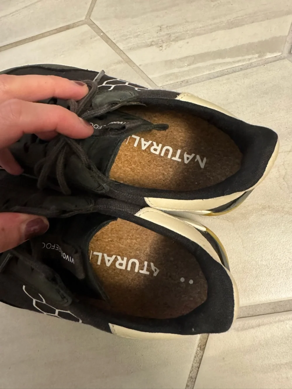Vivo Barefoot Black Sneakers with Cream and Yellow Accents